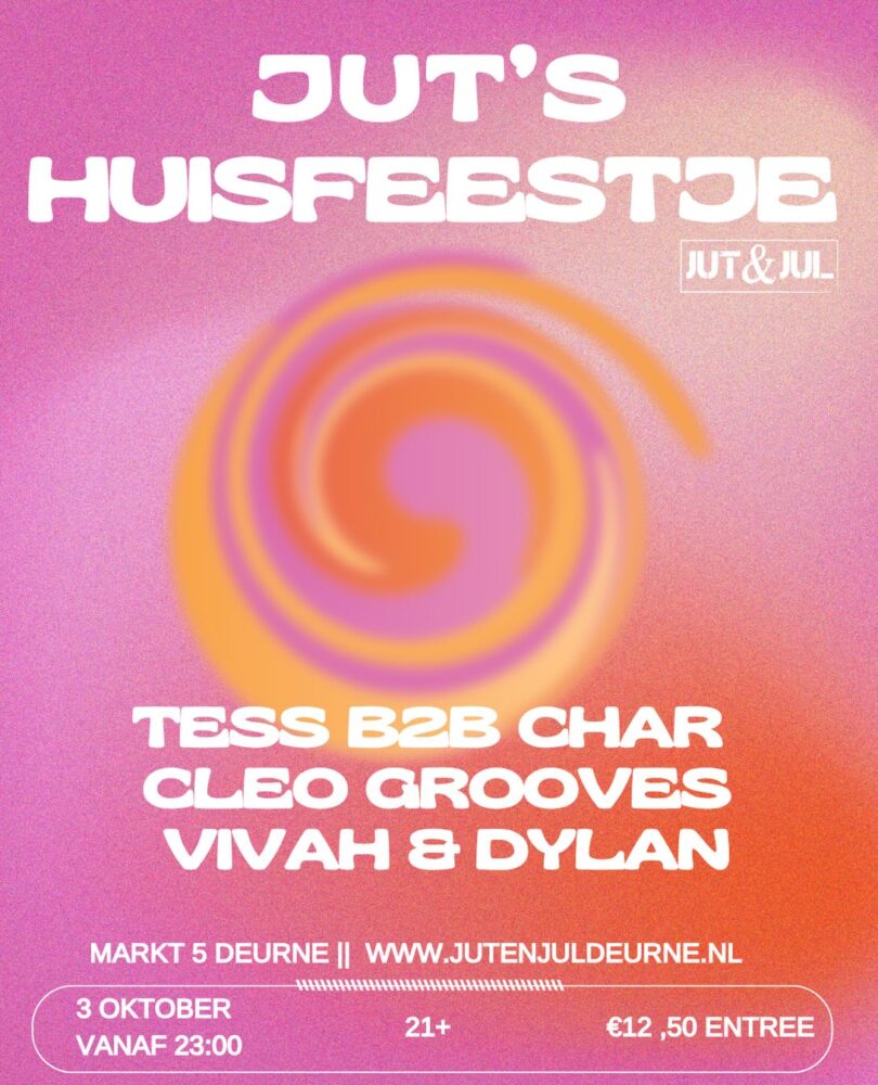 🪩Jut’s huisfeestje🪩 Op 3 oktober gooien we de tafels aan...